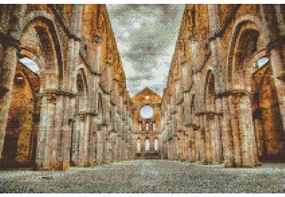 Gario Diamantové maľovanie San Galgano, Toskánsko Rozmery: 60 x 40 cm, Rámovanie: Iba zrolované plátno, Diamanty: Okrúhle