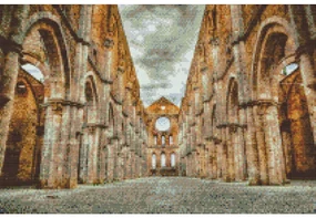 Gario Diamantové maľovanie San Galgano, Toskánsko Rozmery: 60 x 40 cm, Rámovanie: S vnútorným rámom, Diamanty: Štvorcové