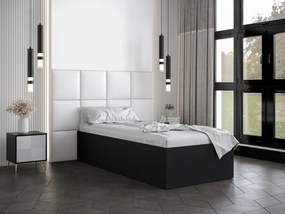 Jednolôžková posteľ s čalúneným čelom 90 cm Brittany 4 (čierna matná + biela) (s roštom). Vlastná spoľahlivá doprava až k Vám domov. 1046030
