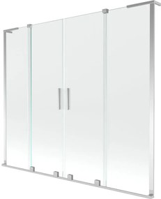 Mexen Velar L Duo, 2-krídlová posuvná vaňová zástena 200 x 150 cm, 8mm číre sklo, chrómová, 896-200-003-02-01