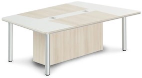 Konferenčný stôl TopOffice Premium III 240 x 162,5 cm, agát svetlý / biela
