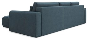Modrá rozkladacia/s úložným priestorom rohová pohovka (pravý roh/s leňoškou) Kapua – Makamii