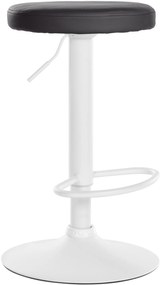 Barová stolička Ponte - koženka, biely rám - Čierna