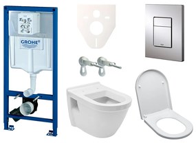 Cenovo zvýhodnený závesný WC set Grohe do ľahkých stien / predstenová montáž + WC Vitra Integra vr. sedátka 38528SET-KH