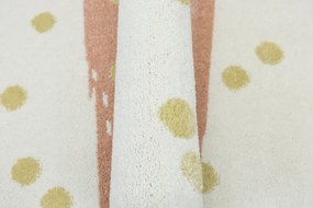 Koberec LIMA M044A krémový / ružový / zlatý kruh