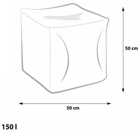 EF1036 Ecopuf Taburetka - CUBE - L ekokoža E13 - Tmavo hnedá