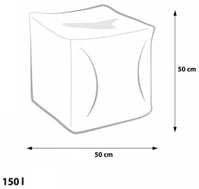 EF1036 Ecopuf Taburetka - CUBE - L ekokoža E20 - Tyrkysová