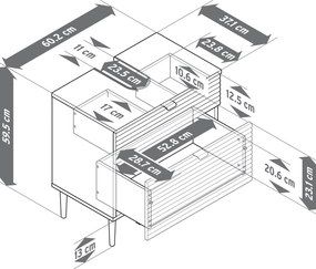 Skrinka pod umývadlo »SONARI« so zásuvkami