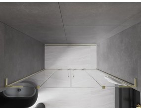 Mexen Velar L Duo, posuvné sprchové dvere do otvoru 170 cm, 8mm číre sklo, zlatá lesklá, 871-170-003-02-50