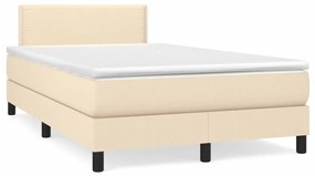 Boxspring posteľ s matracom a LED krémová 120x190 cm látka 3270037