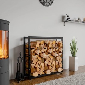 Stojan na drevo Keri V2 25x100x80, čierna