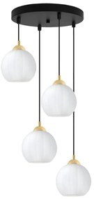 Závesné svietidlo Costa, 4x biele sklenené tienidlo, b/g, o
