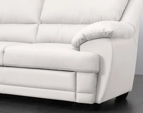 Rohová sedací souprava Nebolo, biela koža, ľavý roh