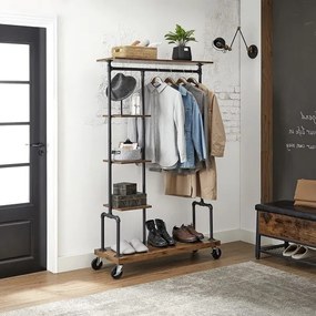 Mobilný stojanový vešiak LINEA hnedý/čierny