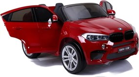 LEAN CARS Elektrické autíčko BMW X6M pre deti červené lakované LED MP3