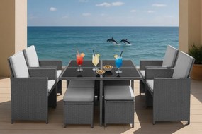 ZÁHRADNÝ SET MARINA 4 x KRESLO + 4 x TABURET + STÔL