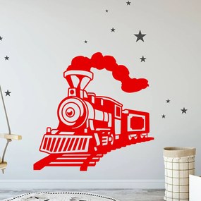Veselá Stena Samolepka na stenu na stenu Parná lokomotíva Farba: černá