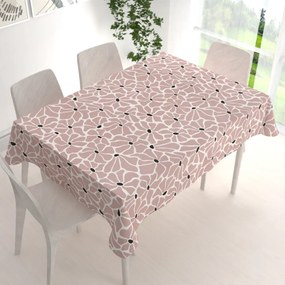 Biante Bavlnený obdĺžnikový obrus Sandra SA-483 Hnedoružové designové kvety na bielom 50x100 cm