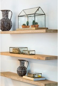 Sklenená šperkovnica s mosadzným antik lemom Alexandra antique - 14*14*5,5 cm