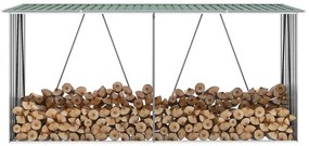 Záhradná kôlňa na drevo galvanizovaná oceľ 330x84x152 cm zelená 47083