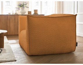 Kreslo z textílie buklé v horčicovej farbe Giorgia – Bobochic Paris