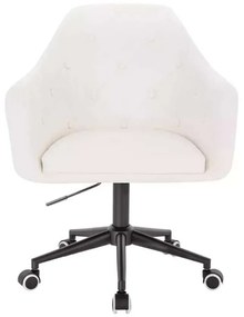 LuxuryForm DESIGN Kreslo ANDORA na čierne podstave s kolieskami - biele