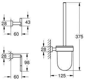 GROHE 40757001 - Sada doplnkov ESSENTIALS CUBE lesklý chróm