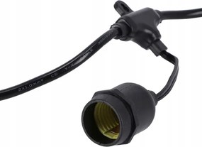 LED vonkajší dekoratívny svetelný reťazec 20xE27/1W/230V 20,94 m IP44 čierna
