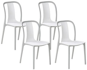 Sada 4 záhradných stoličiek biela/sivá SPEZIA Beliani