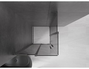 Mexen Velar L Duo, sprchový kút s posuvnými dverami 80 x 80 cm, 8mm šedé sklo, brúsený grafit, 871-080-080-02-43-66
