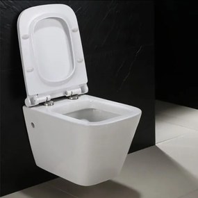 Rea Ryan Rimless Slim, závesná WC misa, biela, REA-C7400