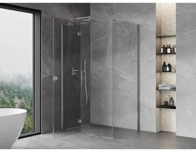 Mexen, Mexen Mist H T sklápací sprchový kút ľavý 100 x 75 cm, priehľadný, chróm - 8A5T-100-075-01-00-L