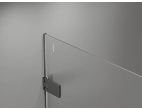 Mexen Lunar-F, skladací sprchový kút ľavý 90 x 90 cm, 8mm číre sklo, grafitový profil, 836-090-090-95-00-L