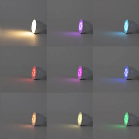 Inteligentná dizajnová nástenná lampa čierna vrátane 2 WiFi GU10 - Sandy