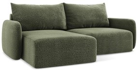 Zelená rozkladacia/s úložným priestorom rohová pohovka (ľavý roh) Kalena – Makamii