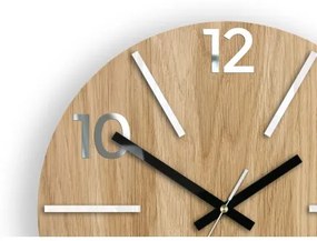 Sammer Nadčasové drevené hodiny AKSEL MIRROR - biela 33 cm AkselWoodWhiteMirror