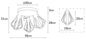 Prisadený luster OYLAT 3xE27/40W/230V