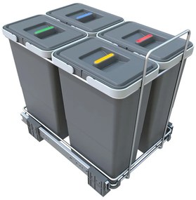 Plastový odpadkový kôš na triedený odpad/vstavaný 8 + 8 + 8 + 8 l Ecofil - Elletipi