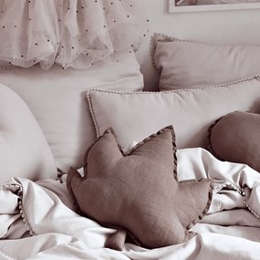 Boho obdĺžnikový vankúš s bublinkami púdrovo ružová 35x60cm