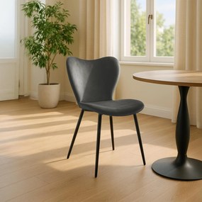 Jedálenská stolička Maika zamat - antracitová