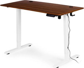Elektrický nastaviteľný stôl 120 x 60 cm, nastaviteľná výška 72-117 cm, biely