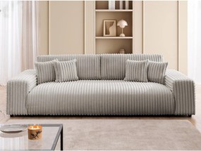 Svetlosivá menčestrová rozkladacia/s úložným priestorom pohovka 260 cm Justin – Ropez