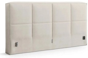 Krémovobiela čalúnená dvojlôžková posteľ s úložným priestorom s roštom 200x200 cm Simon Darren – Micadoni