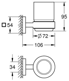 GROHE 410972430 - Čierny sklenený pohár s držiakom START CUBE