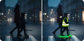Ricokids Glow svietiaca v tme detská balančná Kolobežka - tyrkysová