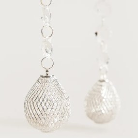 Závesná vianočná dekorácia BIJOU strieborná 751547 (2ks)