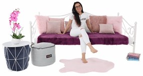 Kovová jednolôžková posteľ s roštom Daina 90x200 cm - biela