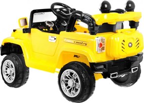 Ramiz JJ terénne auto pre deti na batérie Žltá + diaľkové ovládanie + úložný priestor + svetlá + audio