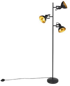 Inteligentná stojaca lampa čierna so zlatou farbou 3 svetlá vrátane 3 WiFi P45 - Tommy