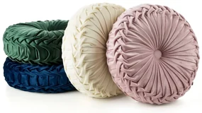 Dekorstudio Okrúhly vankúš VELVET95 v granátovej farbe - priemer 40cm